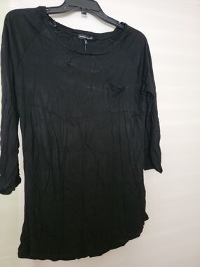 jonathan martin Black Long Sleeve Scoop Neck Top